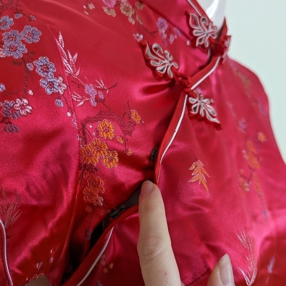 Vintage Chinese cheongsam dress Red women's Small - Picture 3 of 16